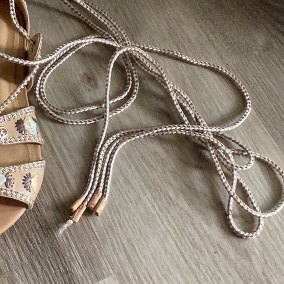 Schutz Beige Strappy Sandals with Rope Detail - Picture 8 of 9